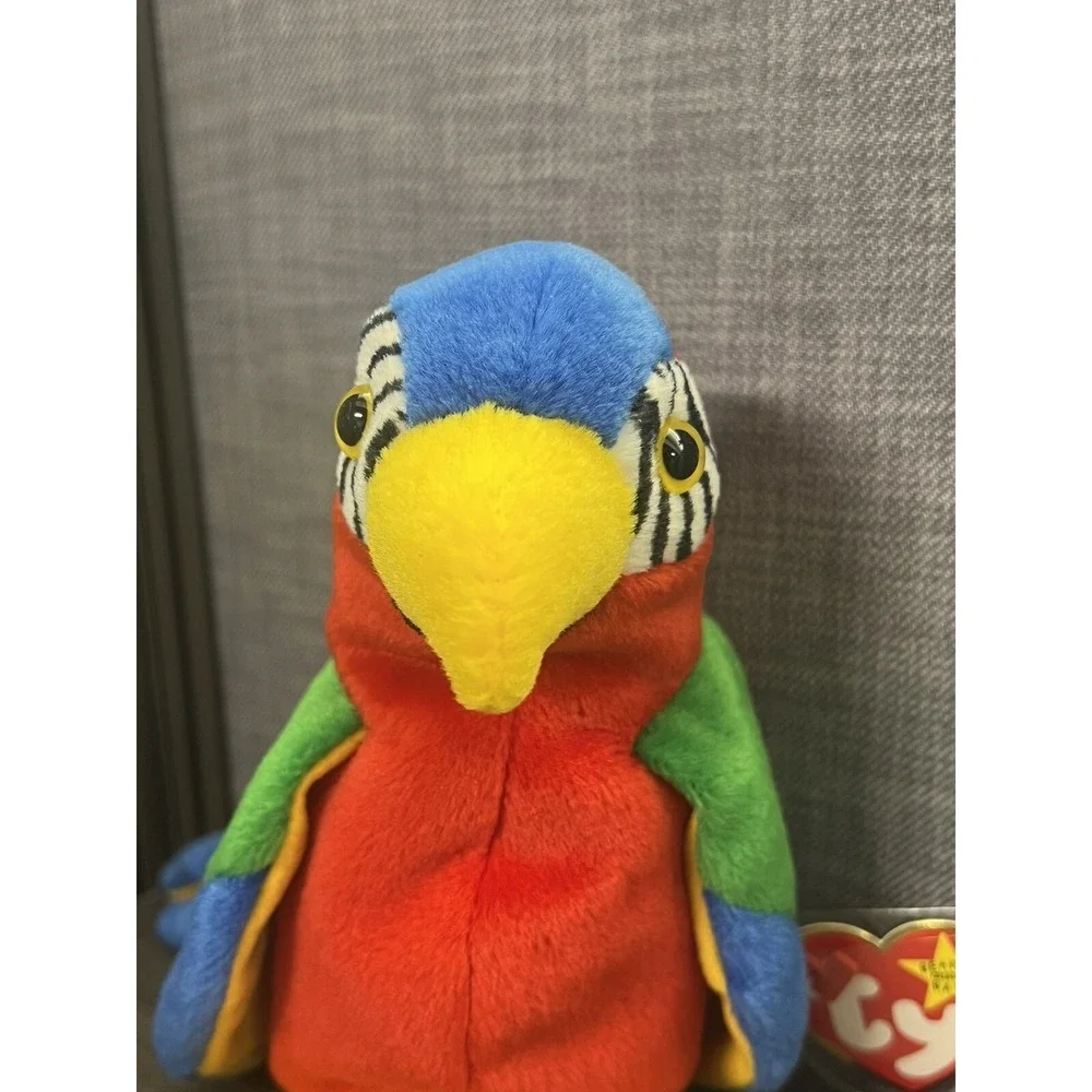 Ty 4197 Beanie Baby Jabber‎ The Parrot Tropical Bird Free Shipping New With Tags